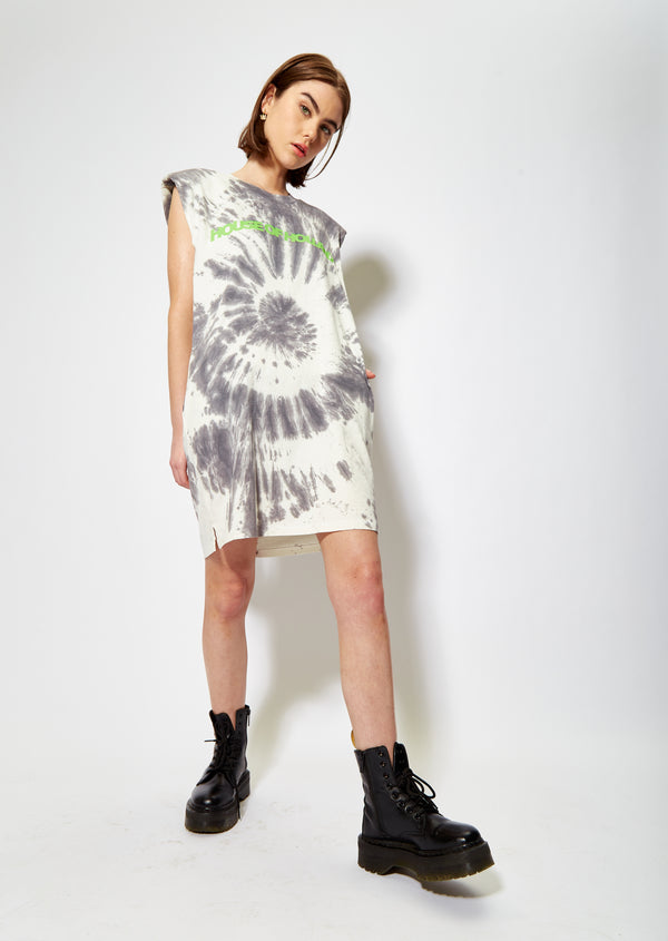 house of holland House of Holland Tie Dye Sleeveless T-Shirt Dress