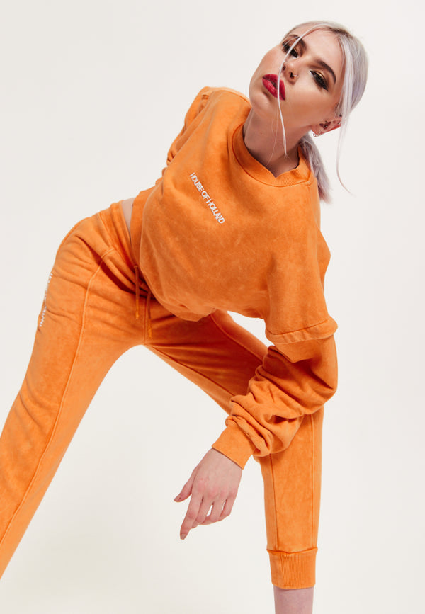 House Of Holland House Of Holland Tracksuit Bottoms In Orange With A Drawstring Waist
