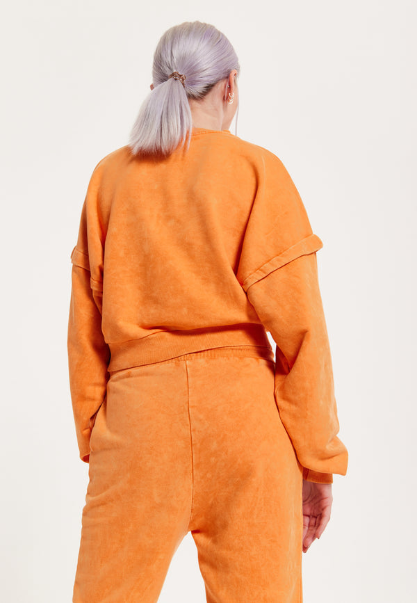 House Of Holland House Of Holland Tracksuit Bottoms In Orange With A Drawstring Waist