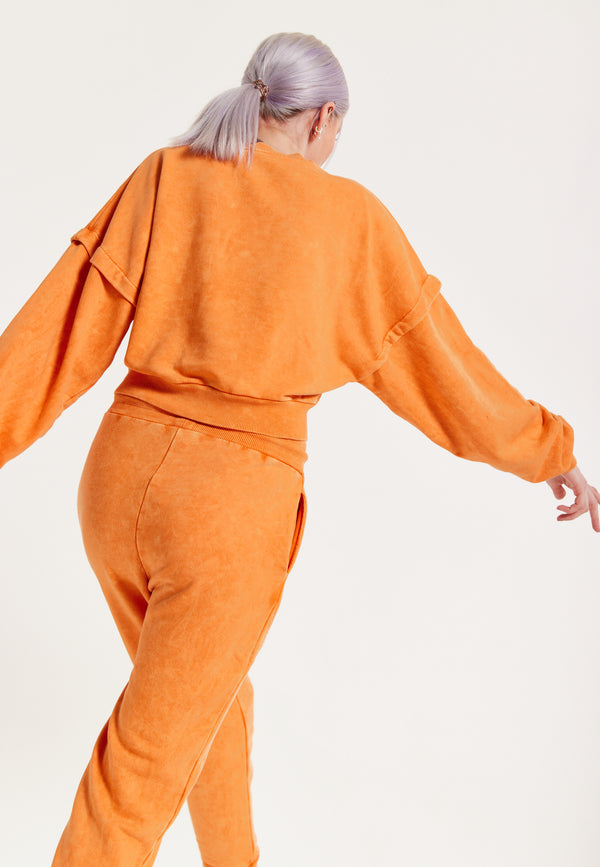 House Of Holland House Of Holland Tracksuit Bottoms In Orange With A Drawstring Waist