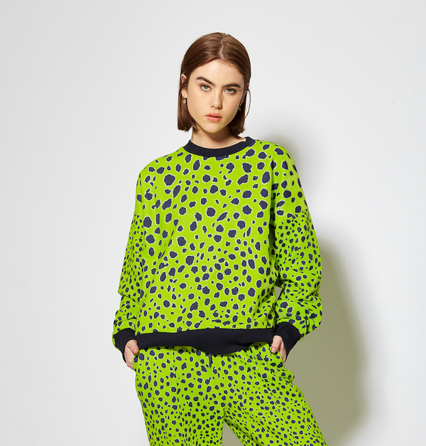 house of holland House of Holland Vivid Cheetah Print Sweatshirt house of holland House of Holland Vivid Cheetah Print Sweatshirt