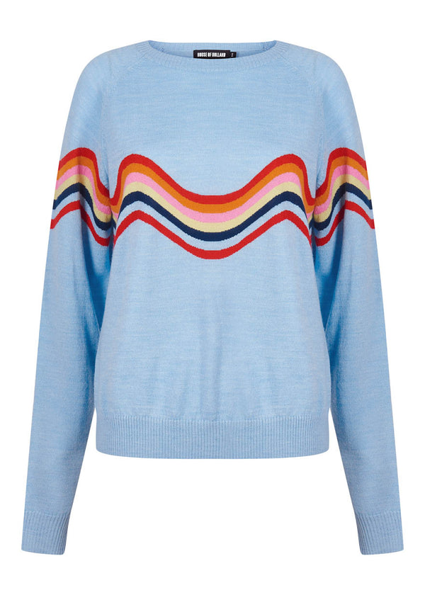 house of holland House of Holland Wavy Peace Cut Out Jumper (Blue) house of holland House of Holland Wavy Peace Cut Out Jumper (Blue)