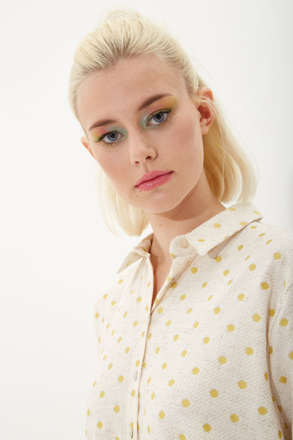 House Of Holland House Of Holland White Jacquard Spot Shirt