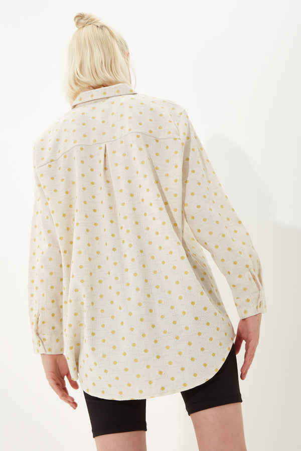 House Of Holland House Of Holland White Jacquard Spot Shirt