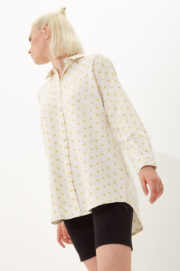 house of holland House Of Holland White Jacquard Spot Shirt house of holland House Of Holland White Jacquard Spot Shirt