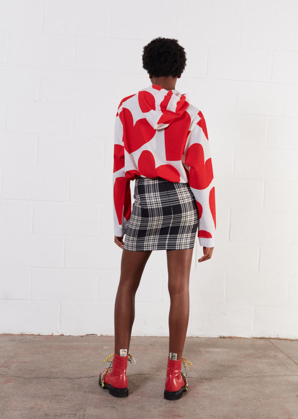 House Of Holland House Of Holland Wool Black And White Check Mini Skirt