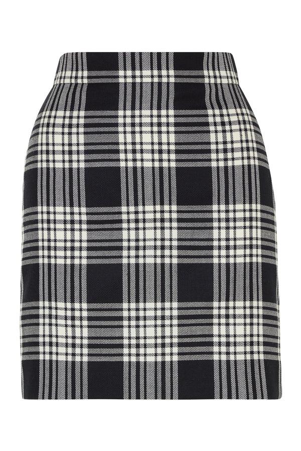 House Of Holland House Of Holland Wool Black And White Check Mini Skirt