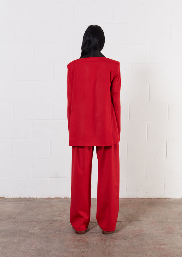 House Of Holland House Of Holland Wool Red Double Breasted Suit Jacket