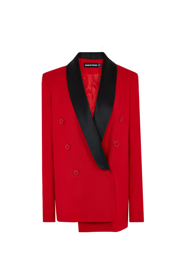 House Of Holland House Of Holland Wool Red Double Breasted Suit Jacket