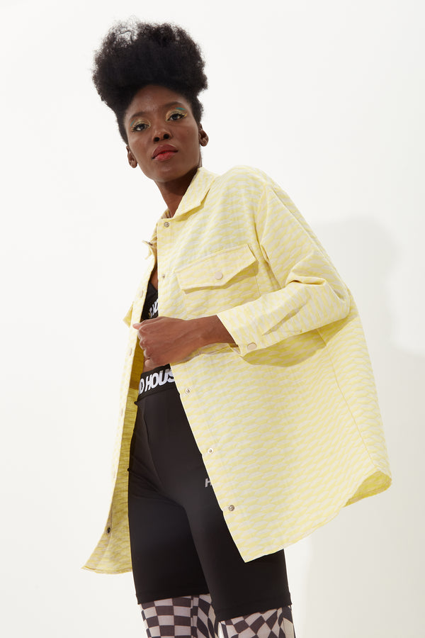 House Of Holland House Of Holland Yellow Jacquard Shirt