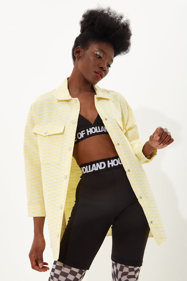 House Of Holland House Of Holland Yellow Jacquard Shirt