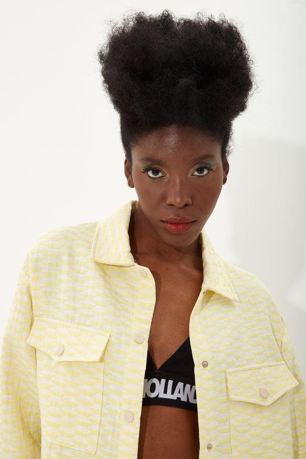 House Of Holland House Of Holland Yellow Jacquard Shirt