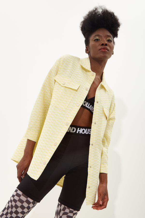 house of holland House Of Holland Yellow Jacquard Shirt house of holland House Of Holland Yellow Jacquard Shirt