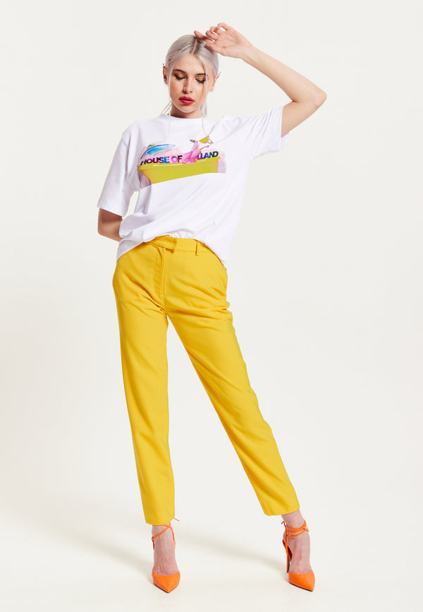 house of holland House of Holland Yellow Tailored Trouser