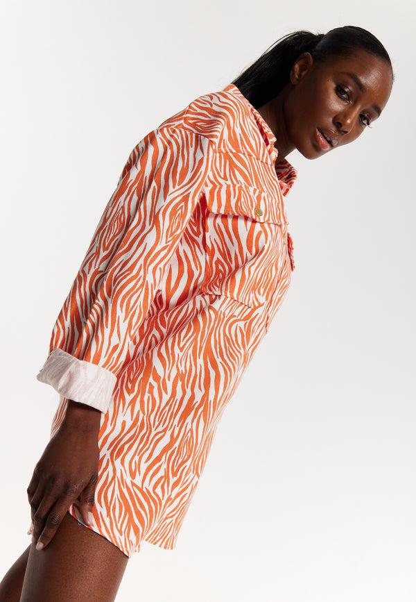 House Of Holland House Of Holland Zebra Print Shirt Dress