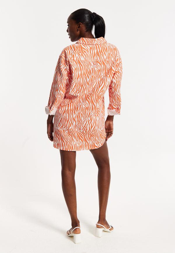 House Of Holland House Of Holland Zebra Print Shirt Dress