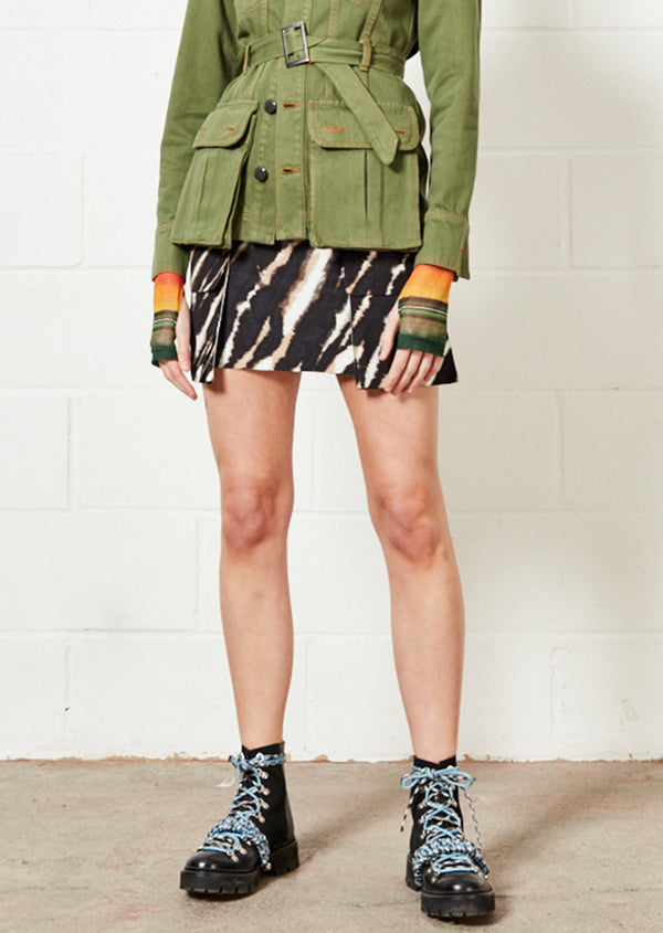 House Of Holland Zebra Tie Dye Mini Skirt