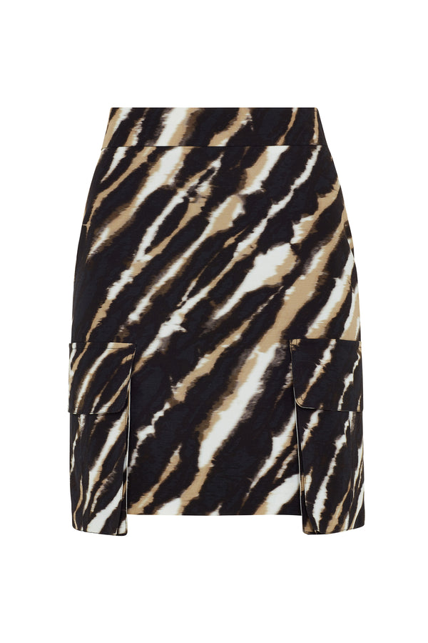 House Of Holland Zebra Tie Dye Mini Skirt