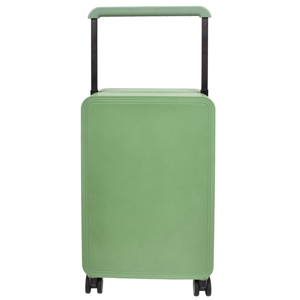 House Of Leather 20" Cabin Size USB Port Suitcase Four Wheels Hard Shell Smart Luggage Expedition Green
