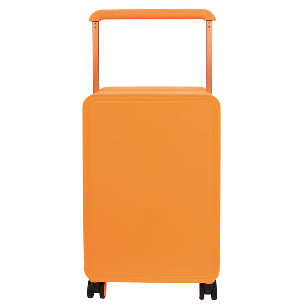 House Of Leather 20" Cabin Size USB Port Suitcase Four Wheels Hard Shell Smart Luggage Expedition Orange