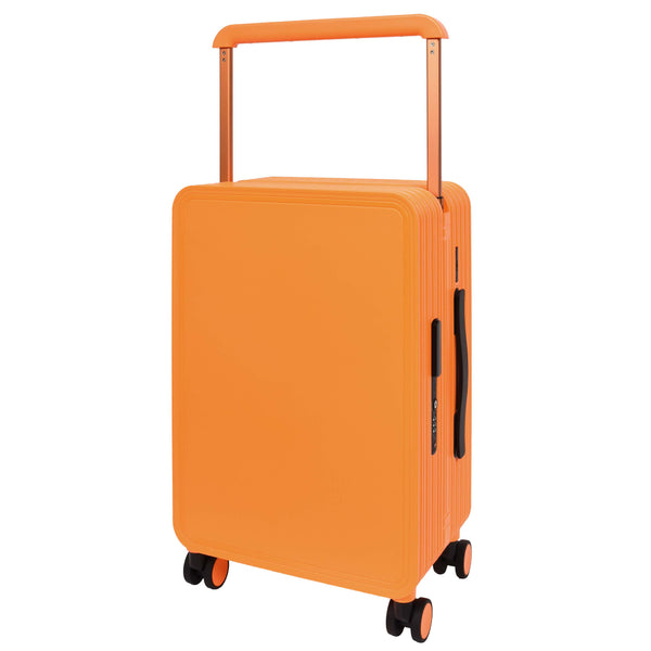 house of leather 20" Cabin Size USB Port Suitcase Four Wheels Hard Shell Smart Luggage Expedition Orange