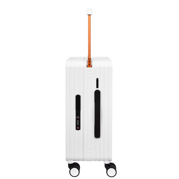 House Of Leather 20" Cabin Size USB Port Suitcase Four Wheels Hard Shell Smart Luggage Expedition White