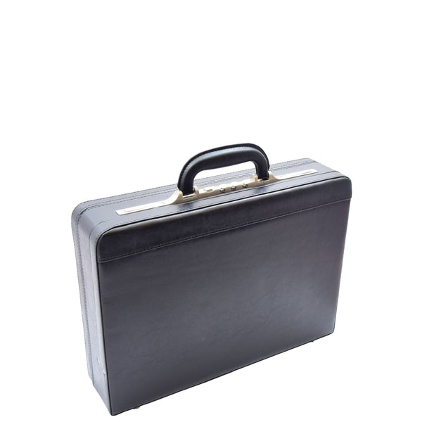 house of leather Attache Briefcase Classic Faux Leather Bag H521 Black Large house of leather Attache Briefcase Classic Faux Leather Bag H521 Black Large