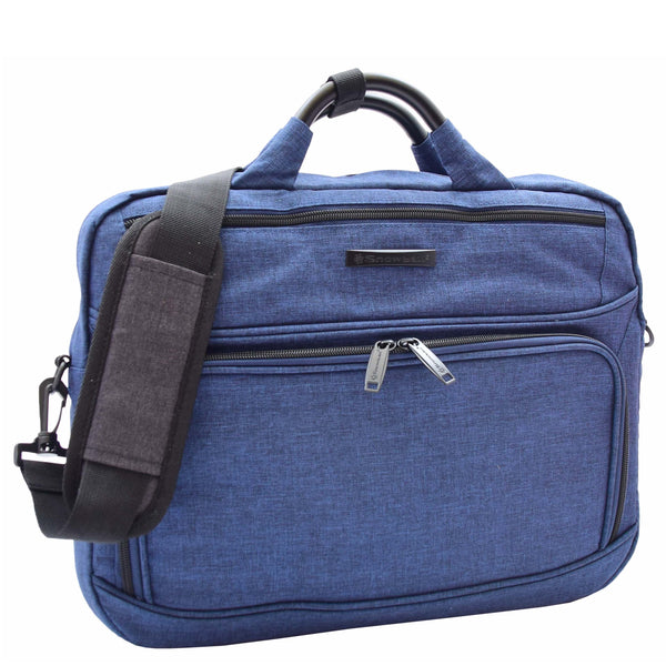 house of leather Briefcase Cross Body Organiser Bag Laptop Carry Case H315 Blue