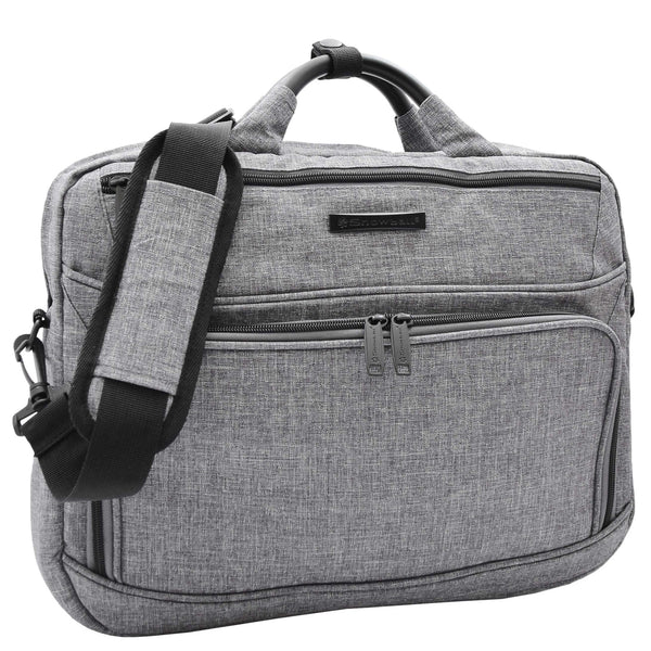 house of leather Briefcase Cross Body Organiser Bag Laptop Carry Case H315 Grey