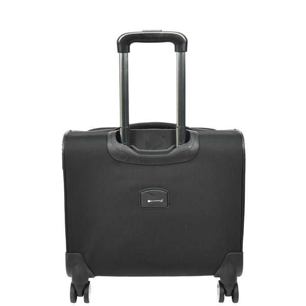 House Of Leather Business Organiser Office Travel Pilot Case 4 Wheeled Bag Black Troy