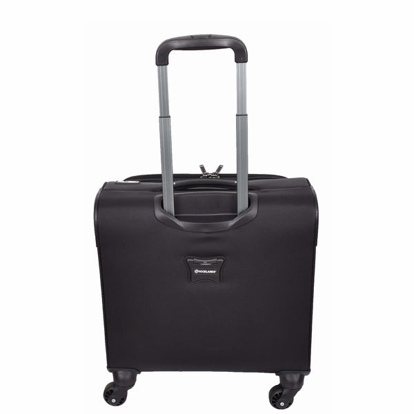 House Of Leather Business Organiser Travel Pilot Case Wheeled Trolley Cabin Bag Chester Black