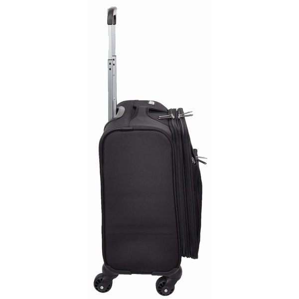 House Of Leather Business Organiser Travel Pilot Case Wheeled Trolley Cabin Bag Chester Black