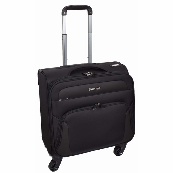 house of leather Business Organiser Travel Pilot Case Wheeled Trolley Cabin Bag Chester Black