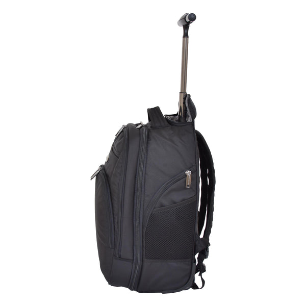 House Of Leather Cabin Size Backpack With Wheels H57 Black