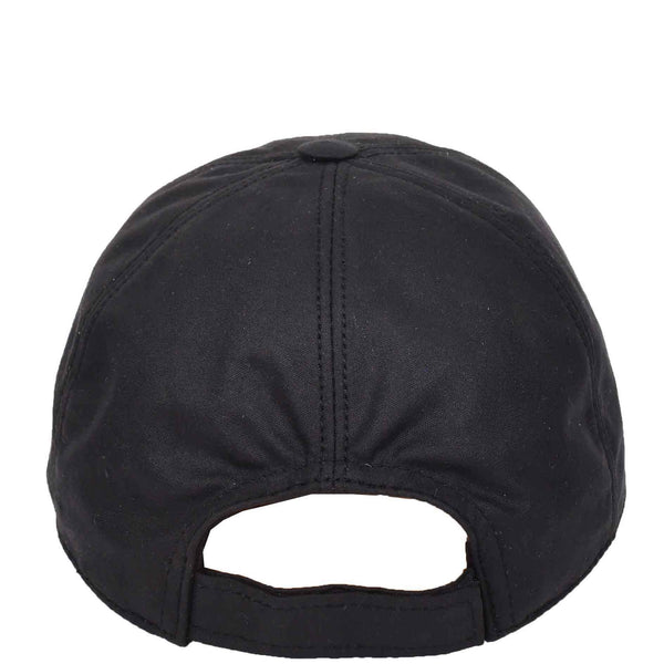 House Of Leather Classic Hat Leather Canvas Baseball Cap Black