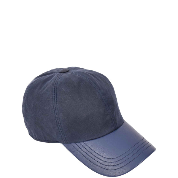 house of leather Classic Hat Leather Canvas Baseball Cap Blue
