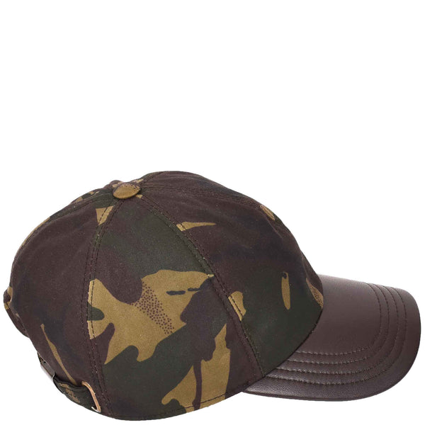 House Of Leather Classic Hat Leather Canvas Baseball Cap Camouflage