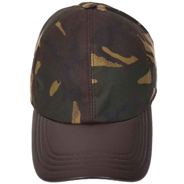 House Of Leather Classic Hat Leather Canvas Baseball Cap Camouflage