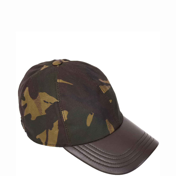 house of leather Classic Hat Leather Canvas Baseball Cap Camouflage