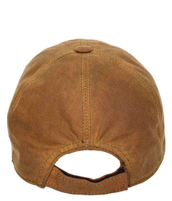 House Of Leather Classic Hat Leather Canvas Baseball Cap Tan