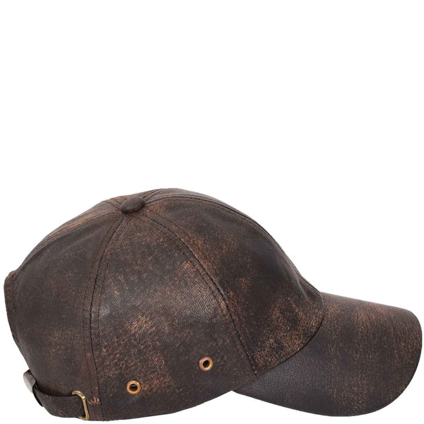 House Of Leather Classic Leather Baseball Cap Antique Brown