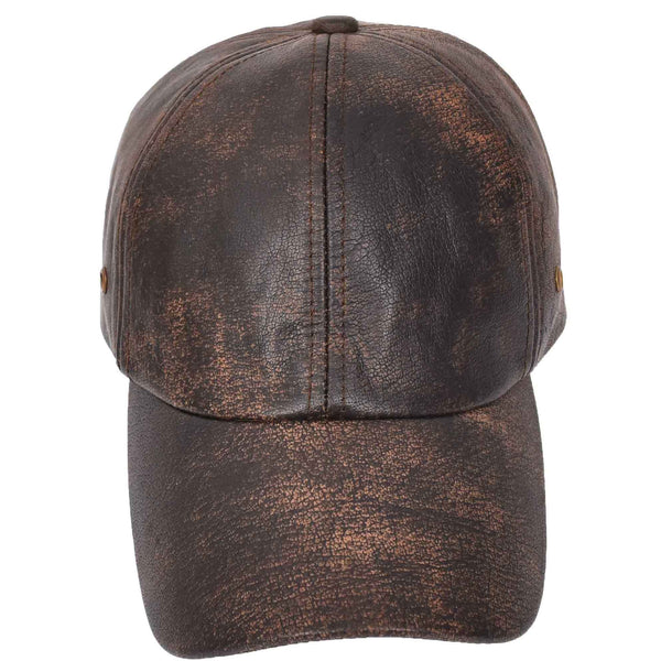 House Of Leather Classic Leather Baseball Cap Antique Brown