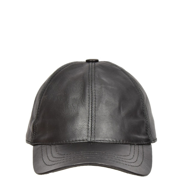 House Of Leather Classic Leather Baseball Cap Black