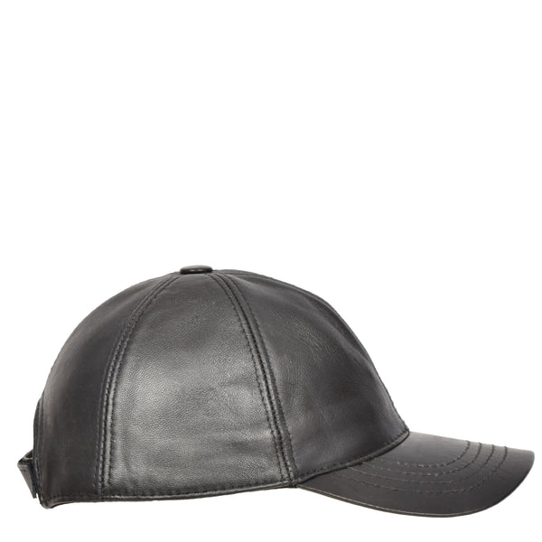 House Of Leather Classic Leather Baseball Cap Black