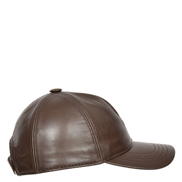 House Of Leather Classic Leather Baseball Cap Brown