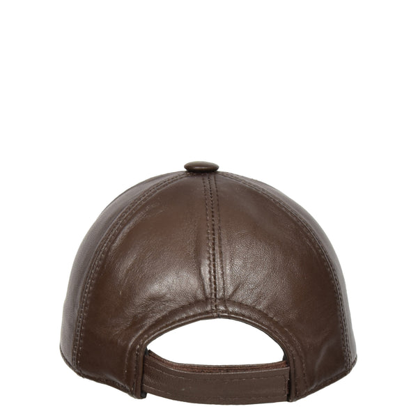 House Of Leather Classic Leather Baseball Cap Brown