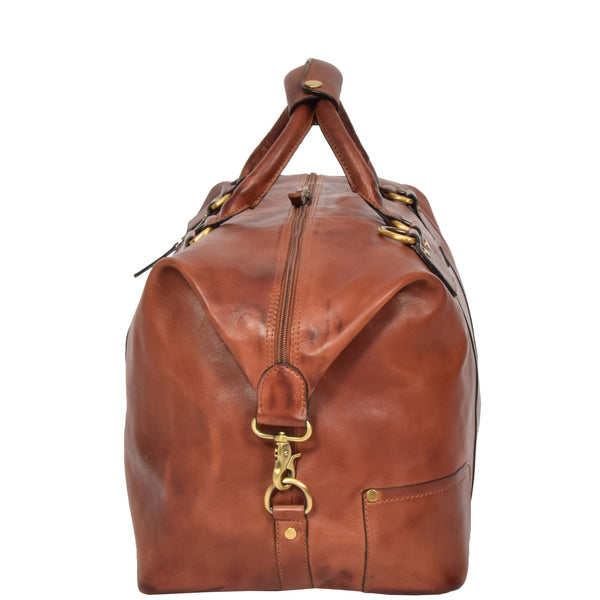 House Of Leather Classic Two Tone Weekend Bag Savoy Tan