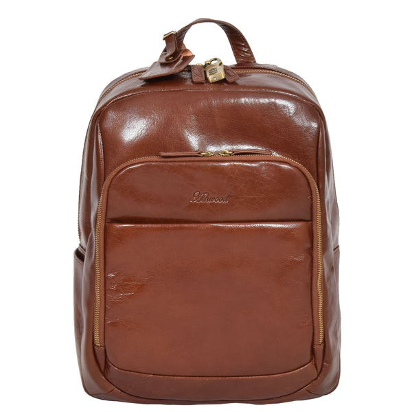 House Of Leather Exclusive Leather Organiser Rucksack Peru Chestnut Tan