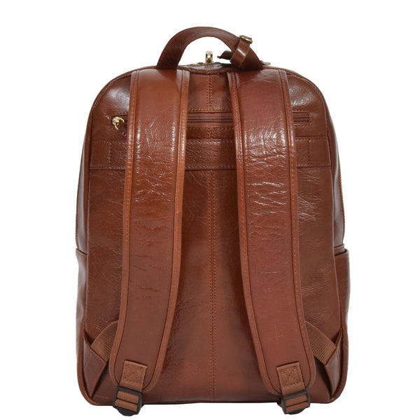 House Of Leather Exclusive Leather Organiser Rucksack Peru Chestnut Tan