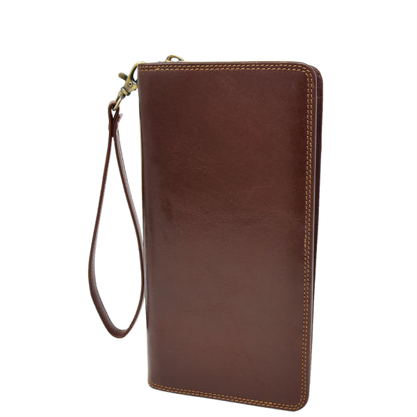 house of leather Exclusive Leather Passport Travel Wallet Hastings Brown